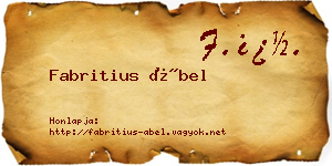 Fabritius Ábel névjegykártya